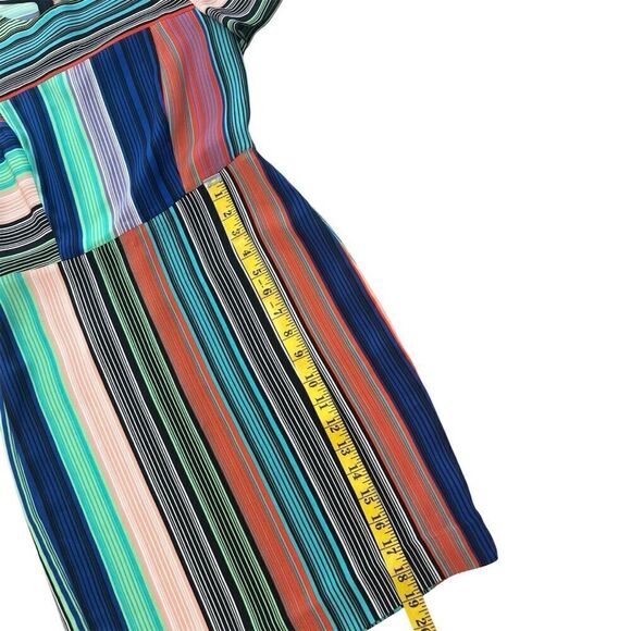 Diane von Furstenberg Women's Striped Knee Length Dress Size 2 Multicolor - Picture 3 of 9